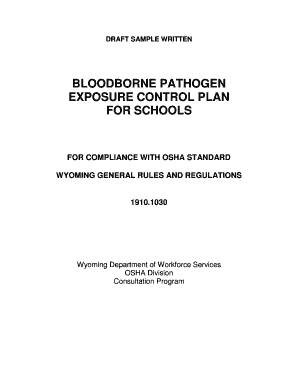 Bloodborne Pathogen Exposure Control Plan for Schools