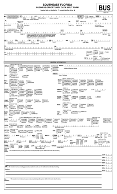 Southeast Florida Business Opportunity Data Input Form