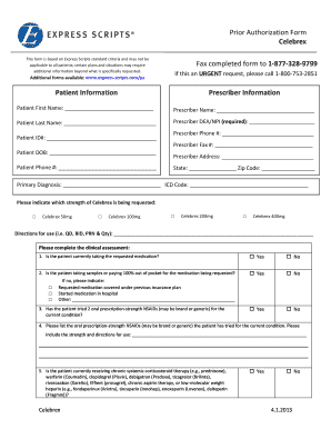 Celebrex Prior Authorization Form