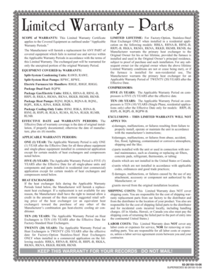 Limited Warranty Certificate for Factory-Original Parts