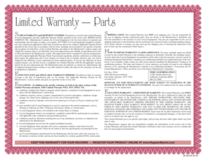 Rheem Limited Parts Warranty