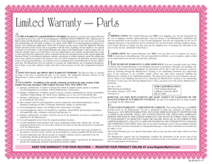 Rheem Limited Warranty Parts