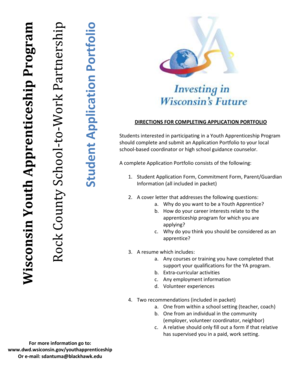 Fillable Online blackhawk Wisconsin Youth Apprenticeship Program ...