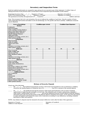 Inventory and Inspection Form