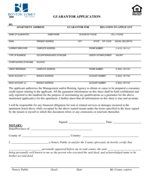 Guarantor Application Form