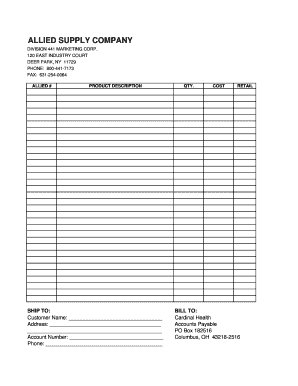 Allied Supply Company Invoice Template