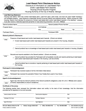 Lead-Based Paint Disclosure Notice
