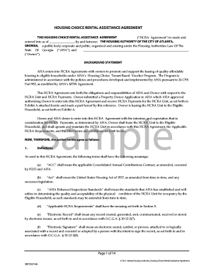 Housing Choice Rental Assistance Agreement
