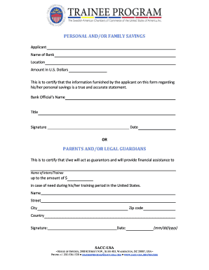US Internship Financial Statement