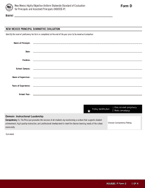 New Mexico Principal Summative Evaluation Form