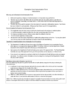 New Mexico Immunization Exemption Form