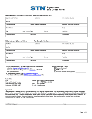 STN Service Agreement and Order Form