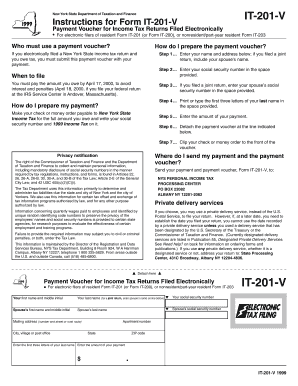 New York State Income Tax Payment Voucher IT-201-V