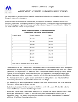 Maricopa Grant Application for Dual Enrollment Students