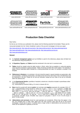 Production Data Checklist - Wiley-VCH - wiley-vch