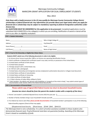 Maricopa Grant Application for Dual Enrollment Students