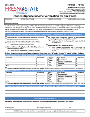 Student Income Verification for Tax-Filers