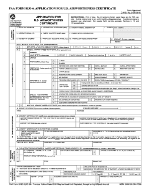 FAA Form 8130-6 Application for US Airworthiness Certificate