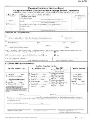Georgia Campaign Contribution Disclosure Report