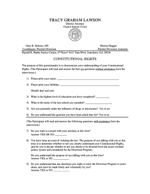 Georgia Pretrial Diversion Program Questionnaire