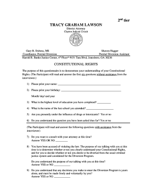 Georgia Pretrial Diversion Program Questionnaire
