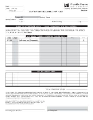 New Student Registration Form