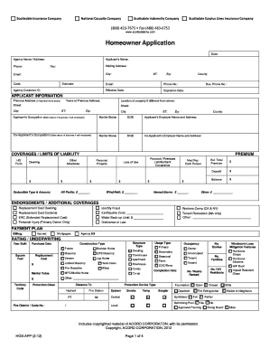 Homeowner Insurance Application