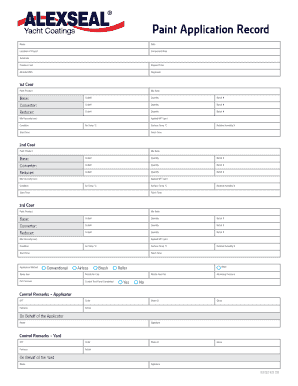 Paint Application Record