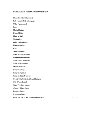 US Visa Application Form DS-160