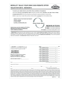 Berkley Build Your Own Cash Rebate Offer