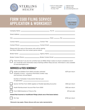 Form 5500 Filing Service Application