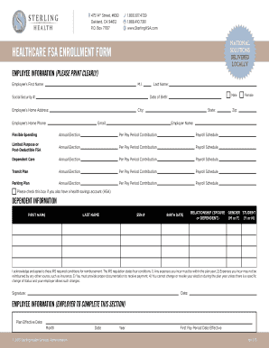 Healthcare FSA Enrollment Form