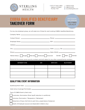COBRA Qualified Beneficiary Takeover Form