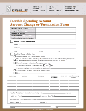 Flexible Spending Account Change Form