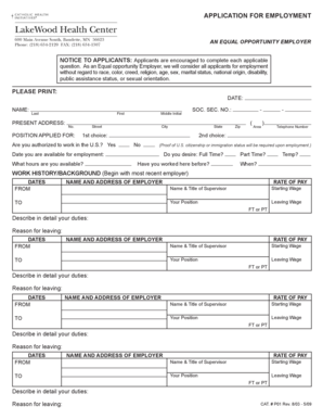 Application for Employment
