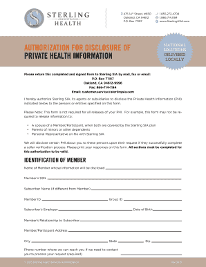 Authorization for Disclosure of Private Health Information