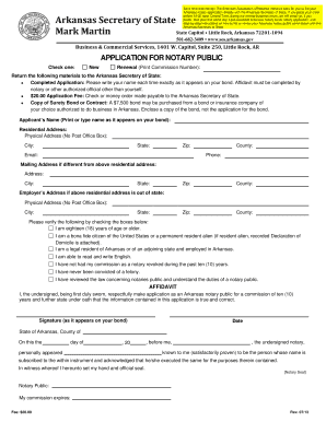 Arkansas Notary Public Application