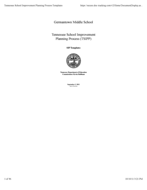 Tennessee School Improvement Planning Process Templates - scsk12