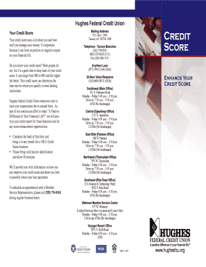 Hughes Federal Credit Union Credit Score Analysis Form
