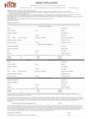 Credit Application Form