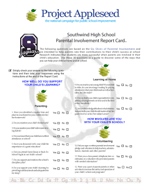 Parental Involvement Report Card