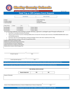 Field Trip Request Form