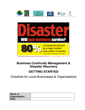 Business Continuity Management & Disaster Recovery Checklist
