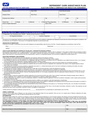 Dependent Care Assistance Plan Election Form