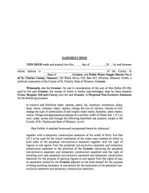 Easement Deed for Water Supply