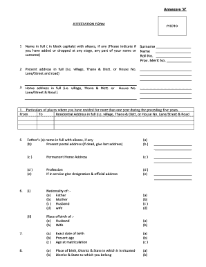 Attestation Form