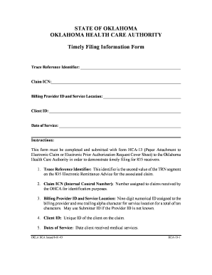 Oklahoma Timely Filing Information Form