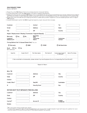 RMA Request Form