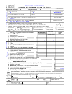 Amended A.S. Individual Income Tax Return
