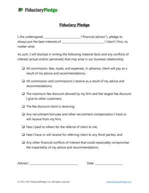 Fiduciary Pledge Agreement